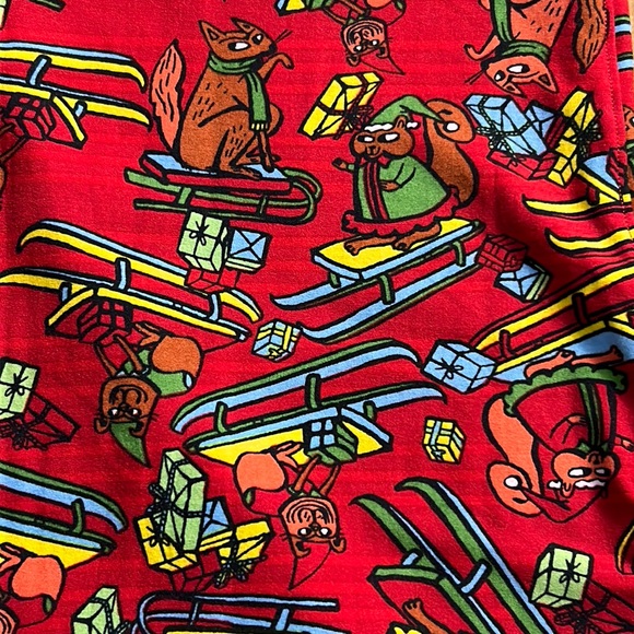 LEGGINGS TC2 Tall Curvy 2 LulaRoe Novelty Print NEW ANIMAL Dog Fox Cat Skiing - Picture 2 of 7